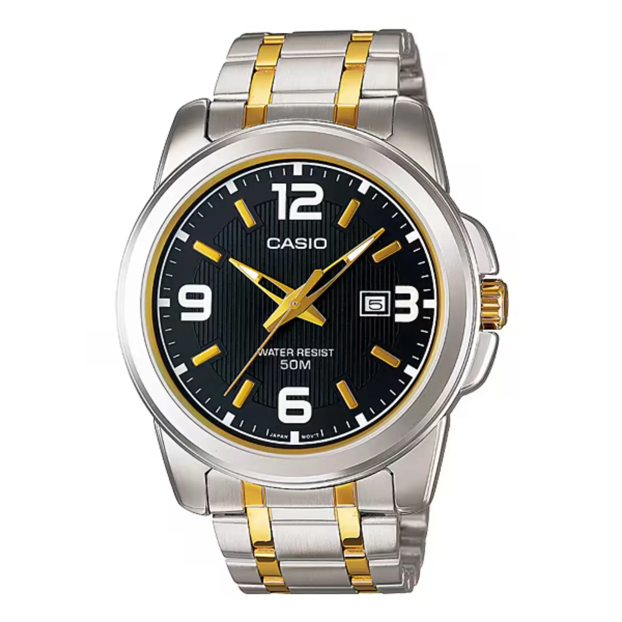 Casio Men’s Two Tone Black Dial Analog Watch - MTP-1314SG-1AV