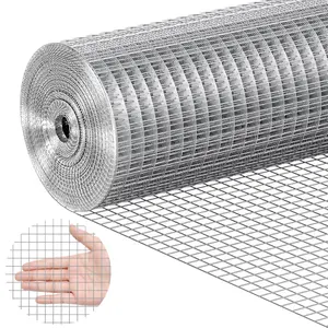 Hardware Cloth, 1/2 Inch Openings, 24 In By 25 Ft, 19 Gauge, Hot Dipped Galvanized Wire Mesh Roll For Garden Fencing, Chicken Wire, Rabbit Cages, Small Rodents, Animal Enclosures, Durable Outdoor Mesh