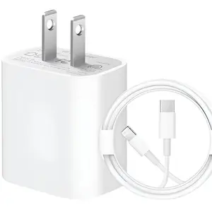 20W Fast Charging PD Wall Charger – Ultra-compact USB-C adapter, fully compatible with iPhone 17/16/15/14/13/12/11/XS/9/8 and the entire iPad family. Pocket-sized for travel, plug-and-play anywhere—office, school, dorm, or home.