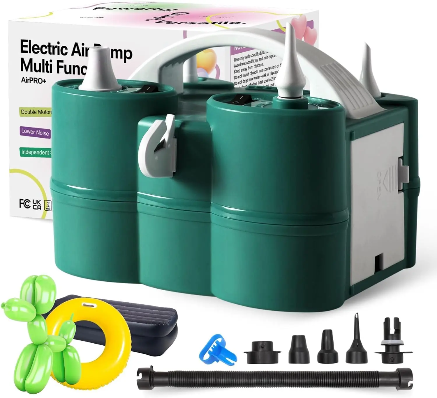 GreatWhip Balloon Pump Electric 3-in-1 Portable Air Pump for All Balloons & Inflatables, Quick-Fill Inflator Deflator for Pool Floats Air Mattress 260q Foil Latex Mylar Balloon