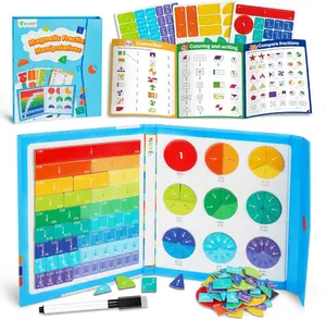 Magnetic Fraction Educational Puzzle Set with 102 Pieces & Activity Card for Elementary School Math Learning Montessori Toys for Kids