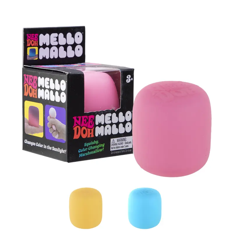 NeeDoh Mello Mallo - Sensory Toy with a Satisfying Dough Filling - Changes Color in the Sun - Ages 3 and Up - Color May Vary; One Per Pack