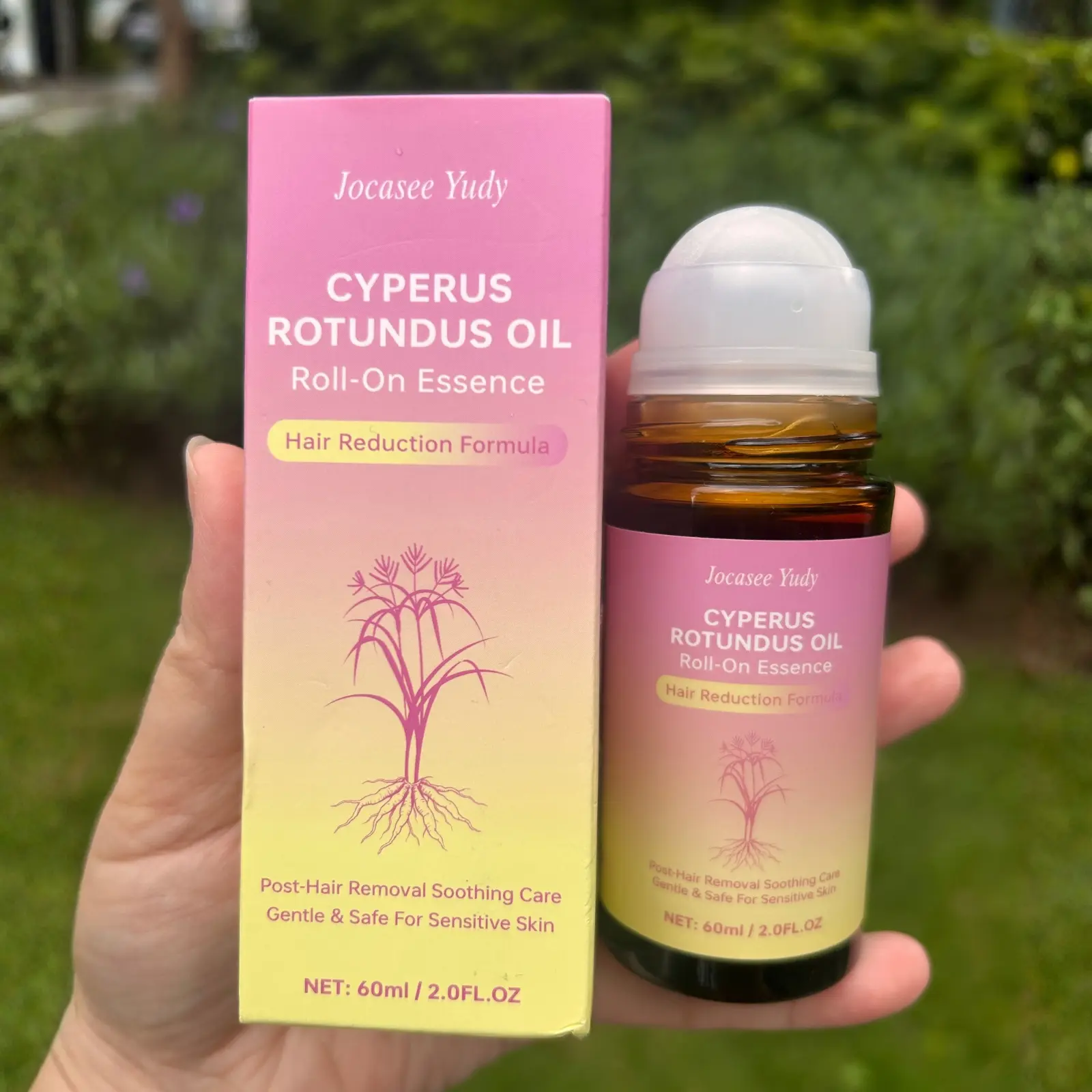Cyperus Rotundus Oil for Hair Removal Natural Cyprus Cypress Rotundus Oil for Hair Reduction Body Roll-On Serum Reduces Unwanted Hair- 60ml/2oz