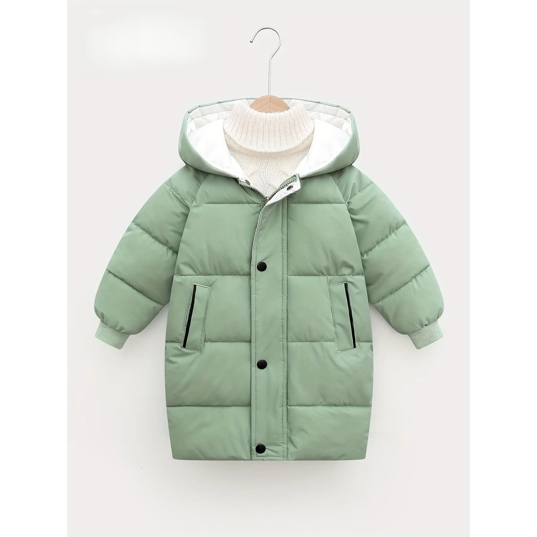 Kids' Casual Cozy Hooded Down Winter Coat - Cotton Material, Prop 65 Safe Warm Outerwear for Boys and Girls, Fall
