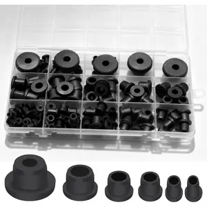 115 Pcs T-Type Silicone Rubber Grommet Kit, 6 Sizes Bushings for Wiring, Cable Protection, Suitable for Hydroponics, Valve & Pipe Repair, Automotive, Gardening & Industrial Use