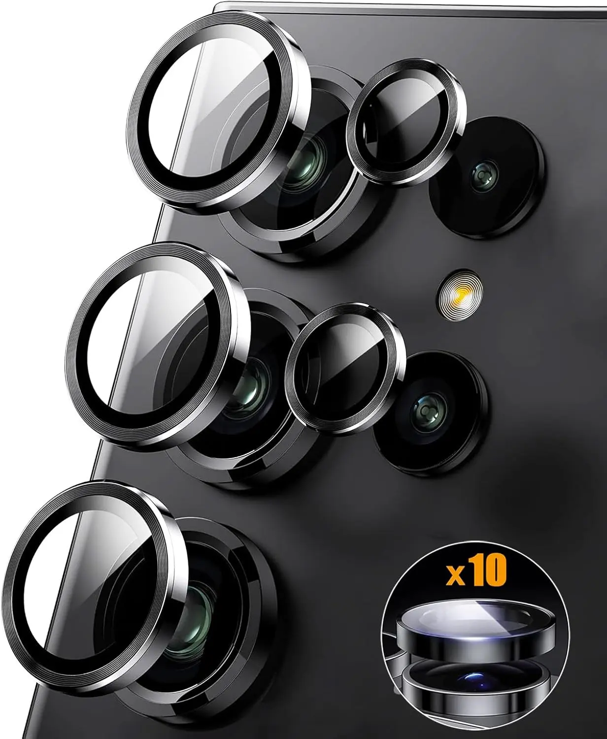 2 Set for  Galaxy S25 Ultra 5G 2025 Camera Lens Protector,  S 25 Ultra 9H Tempered Glass Camera Protector, Ultra , Anti Scratch, Black