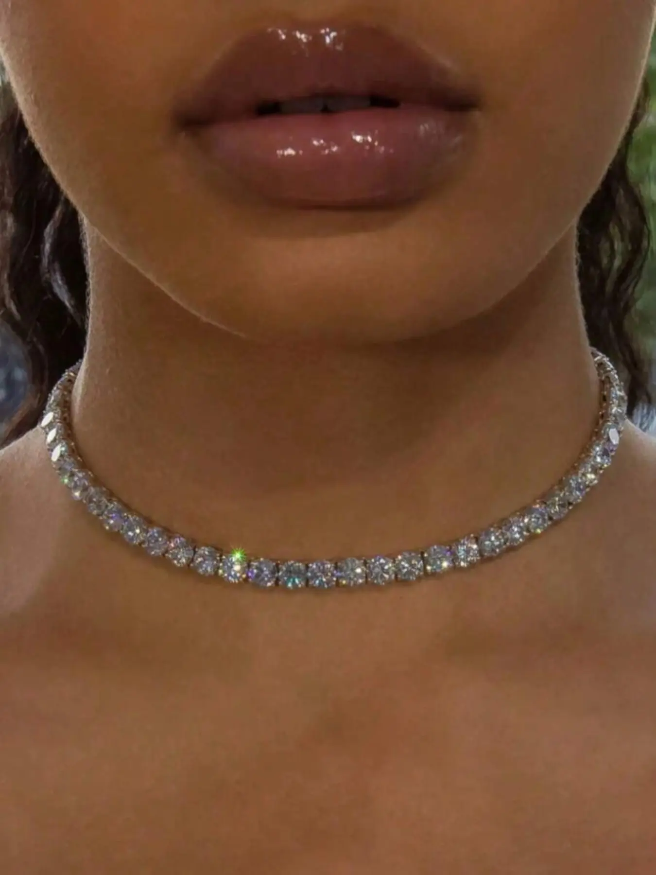 Fashion Tennis Necklace, Elegant Cubic Zirconia Diamond Necklace, Unisex Jewelry, Exquisite Jewelry Gift, Perfect for All Occasions, Stylish and Durable Design, Cubic Zirconia Necklaces