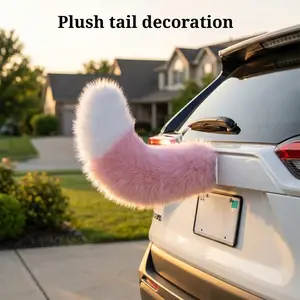 Plush Car Rear Decoration Wobble Tail, Automotive Motorcycle Modification Accessory, Stylish Decorative Piece for Vehicles, Car Decorations