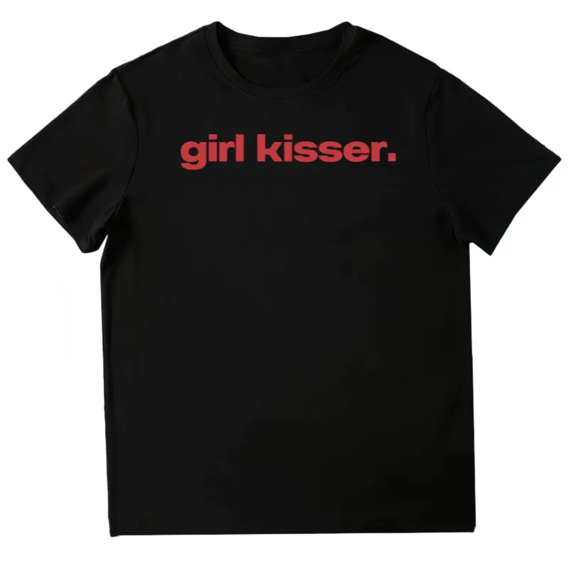 Lesbian Girl Kisser Pride LGBTQ WLW Pansexual Bisexual T-Shirt Y2k Shirt Streetwear Retro Short Sleeves Shirts Women Casual Tops