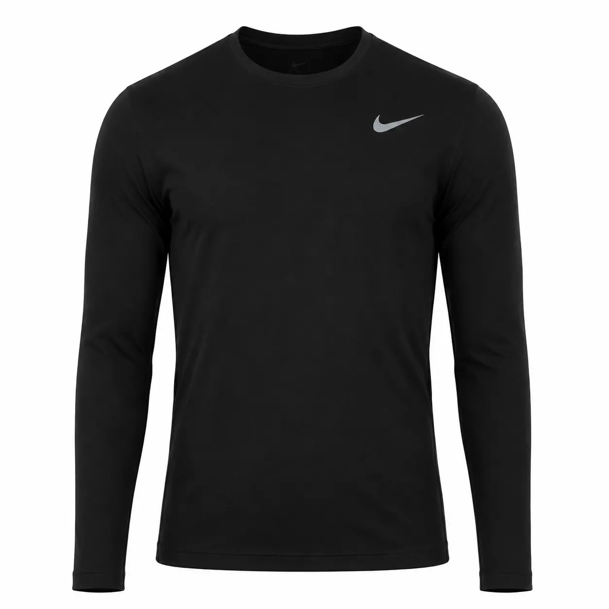 NIKE Youth Legend Dry Fit Long-Sleeve Athletic Wear, Plain Polyester Crew Neck Performance T-Shirt for Gym and Daily Use, Gym Daily Wear, Breathable Workout Top, Gym Athletic Clothes