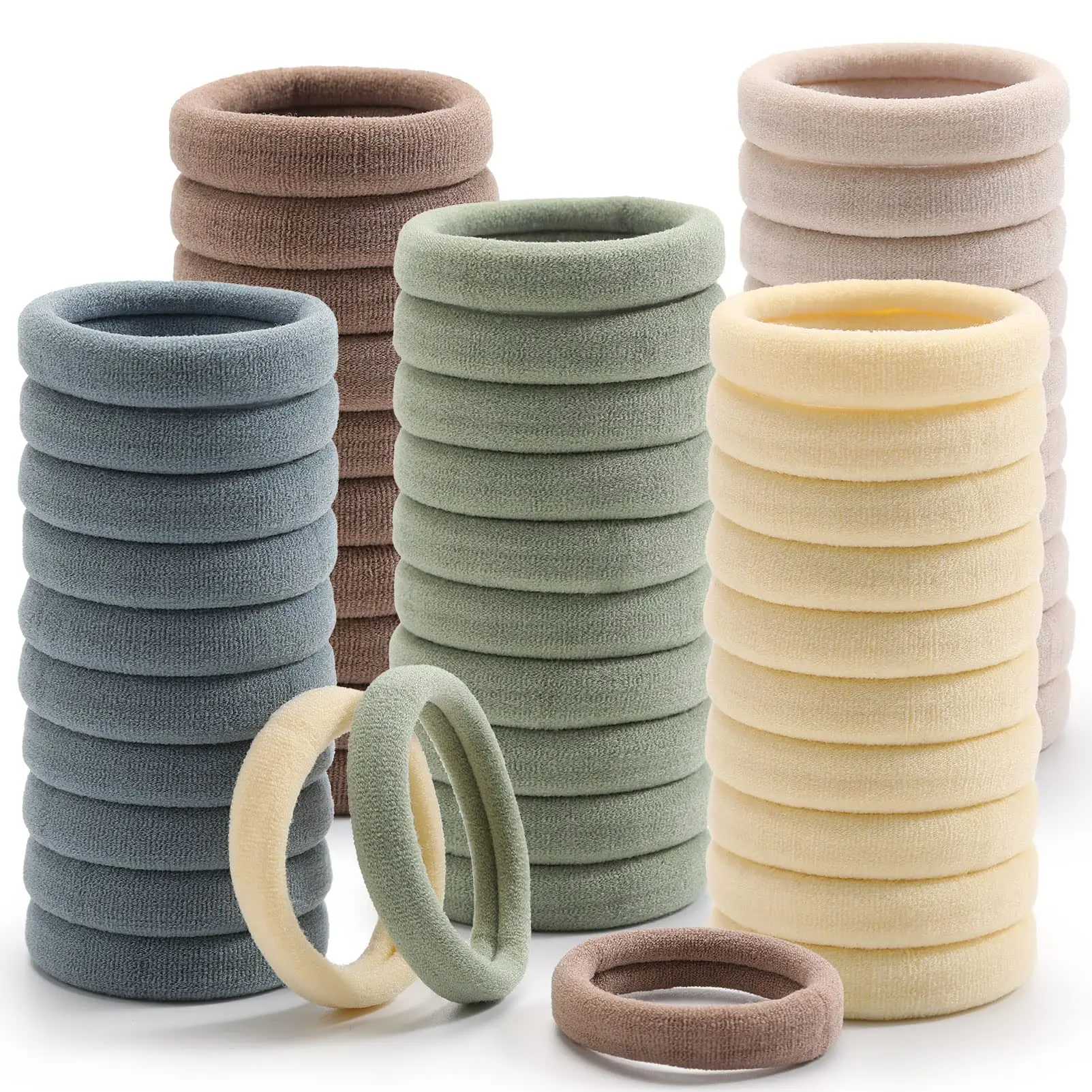 100 Pcs Thick Seamless Hair Ties, Ponytail Holders Hair Accessories No Damage for Thick Hair