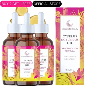 【BUY 2 GET 1 FREE】Caramela Beauty Cyperus Rotundus Oil - 60ml Natural Cyperus Rotundus Oil For Hair Removal, Moisturizing & Soothing Cyperus Oil For Reducing Body Hair Growth, Hair Removal Oil Ideal for All Skin Types