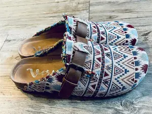 Cream Aztec Slip-On Clogs