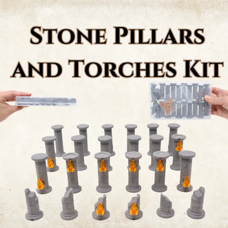 Stone Pillars & Torches Kit