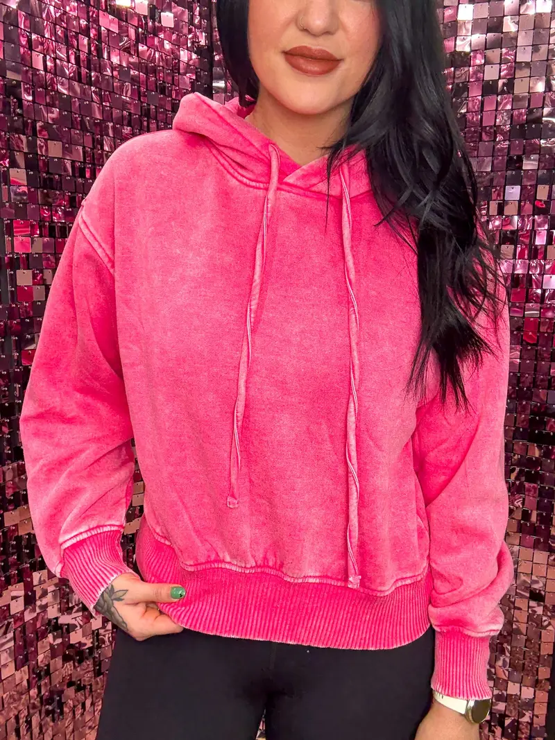 cropped acid wash hoodie - TikTok Shop