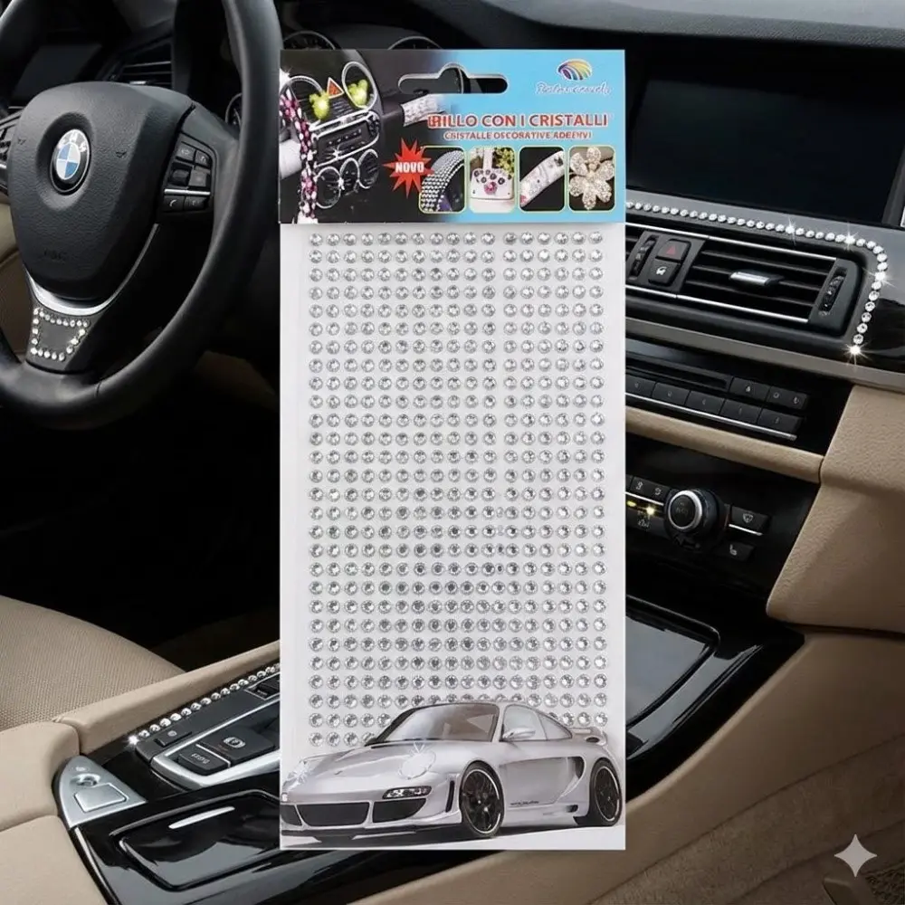 Self-Adhesive Rhinestone Stickers DIY Craft Decor Sheets High Refraction Sparkle Diamonds Multi-Surface Fit Phone Case Car Interior Nail Art for Handmade Home Decor Projects Customizable Design Glitter Stickers