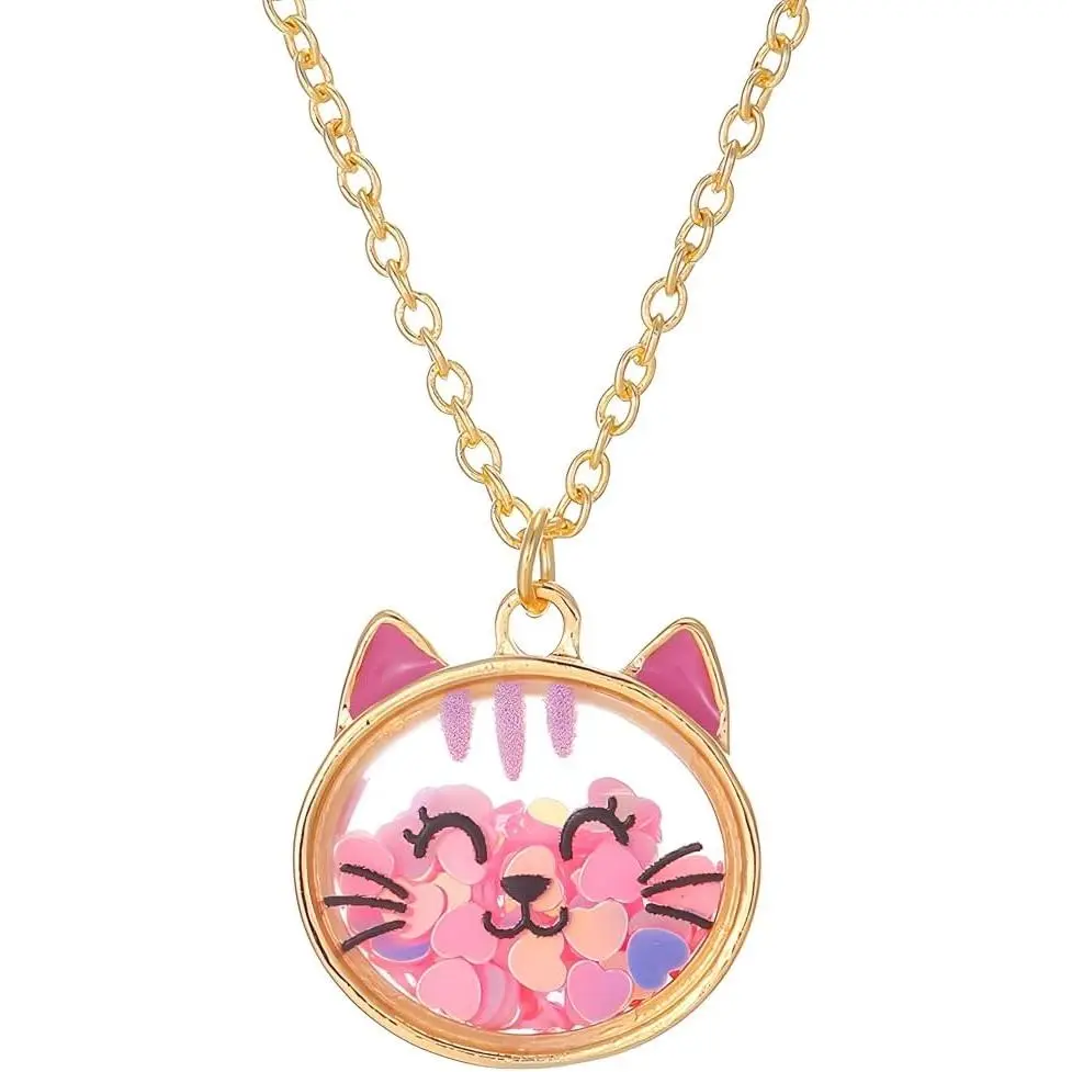 Locket Necklace Cute Cat Frog Locket Pendant Necklace for Girls Jewelry Birthday Gifts