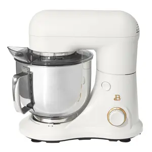 Beautiful 5.3 Qt Stand Mixer, White Icing with Flat Beater, Dough Hook, Balloon Whisk