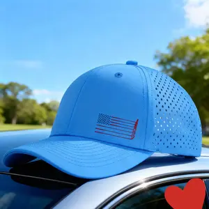 American Flag Baseball Cap Duckbill Hat Sun Hat UV Protection Waterproof 6-Panel Laser-Perforated Baseball Cap Water & Sweat Resistant 100% Polyester Adjustable unisex baseball hat casual trendy baseball cap outdoor