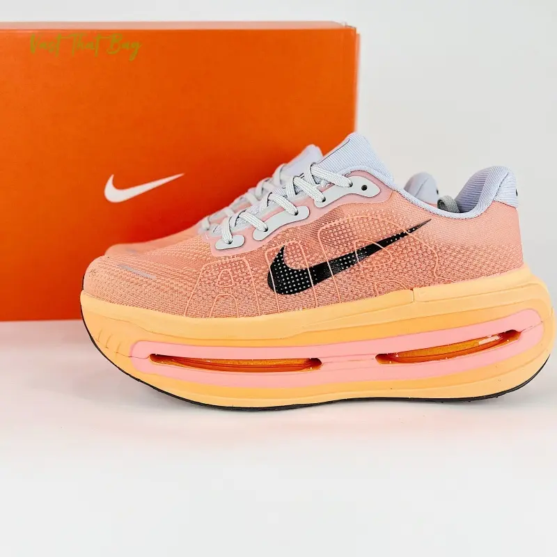 Daily Walking Peach Orange Gradient Knit Mesh Low Top Shoes Pressure Reducing Air Cushion Build For All-Day Standing Short Distance Errands