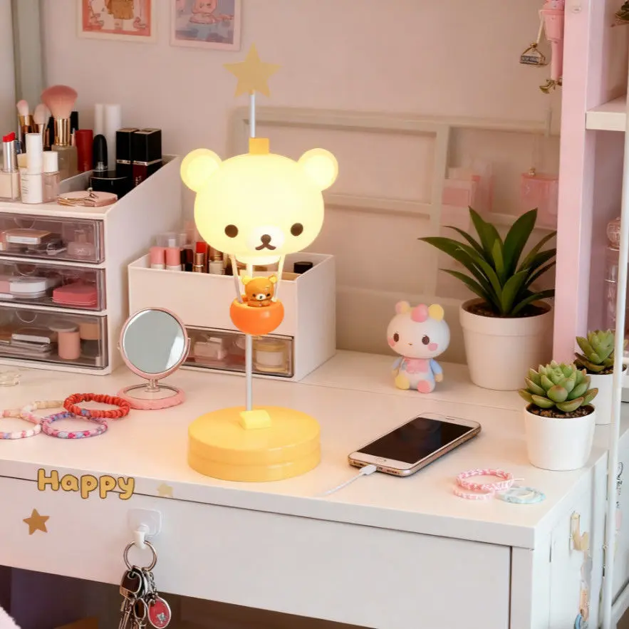 Night Light Bear Casual Bear Cute Table Lamp Bedside Lamp Pat Lamp Housewarming Graduation Best Friend Birthday Gift for Girls(Includes AAA Batteries and Screwdriver)
