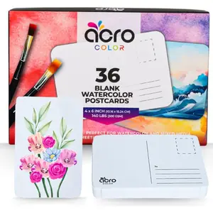 Extra Thick Watercolor Paper Cards, 36 Pack, 4x6 Inch, 300 GSM Watercolor Postcards to Paint & Create for Holiday Greetings, Thank You Cards
