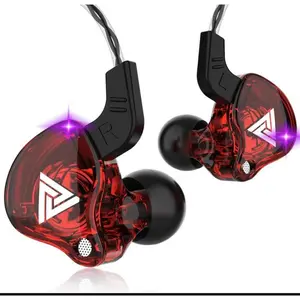 QKZ AK6 Wired Gaming Earbuds Deep Bass HiFi In-Ear Headphones with Built-in Microphone for Esports Live Streaming Noise Cancellation Technology for Clear Audio