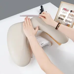 Foldable Arm Rest for Nail Art, Multi-Use Arm Rest Pillow, Wood Stand Arm Rest for Nail Salon and Home
