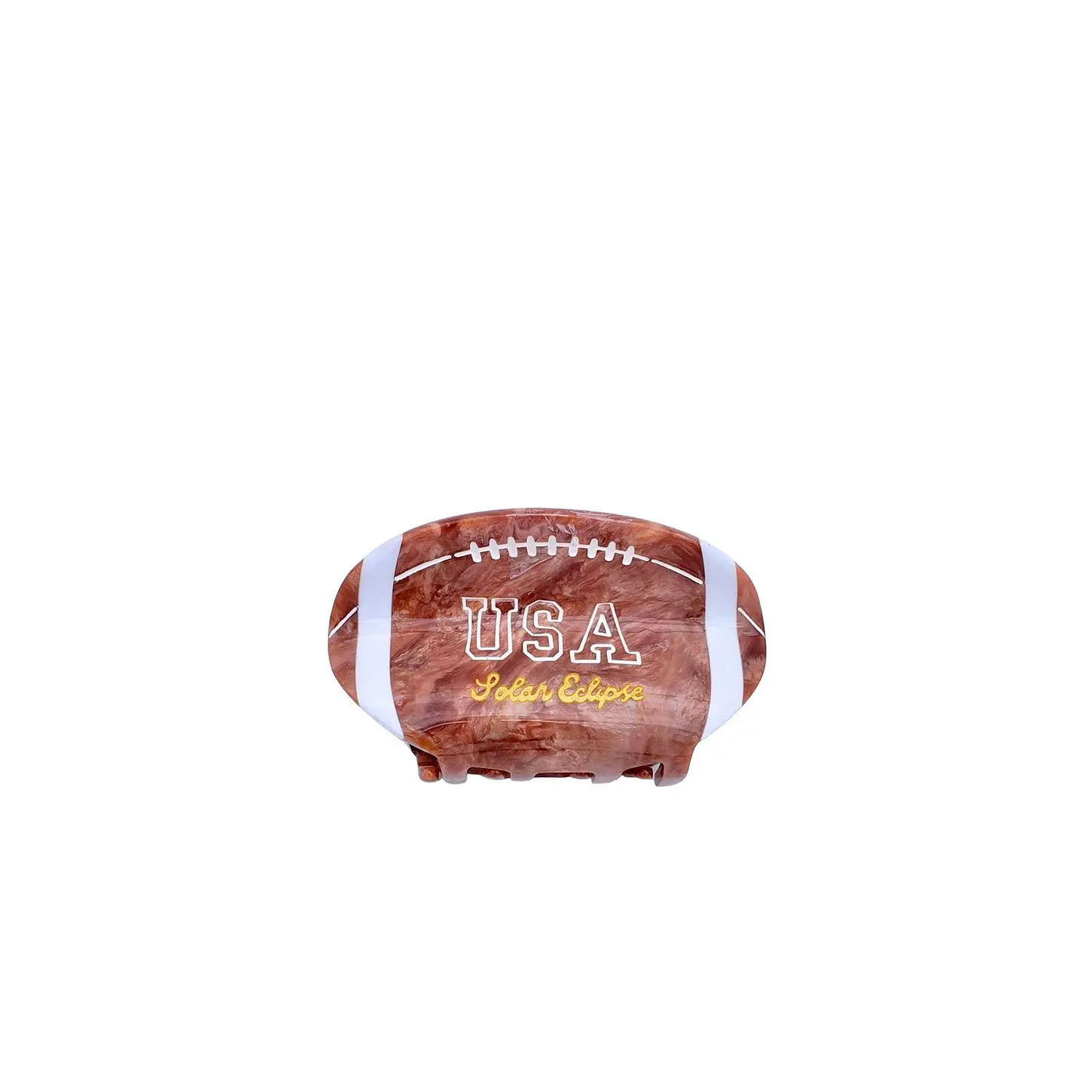 Solar Eclipse Hand-Painted Game Day Football Claw Hair Clip
