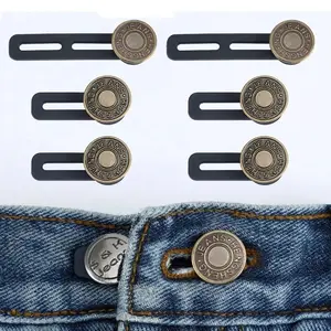4-Pack Jeans Button Extenders, Adjustable Waist Expander for Tight Pants, No Sew Universal Fit for Pregnancy, Bloating & Weight Fluctuation