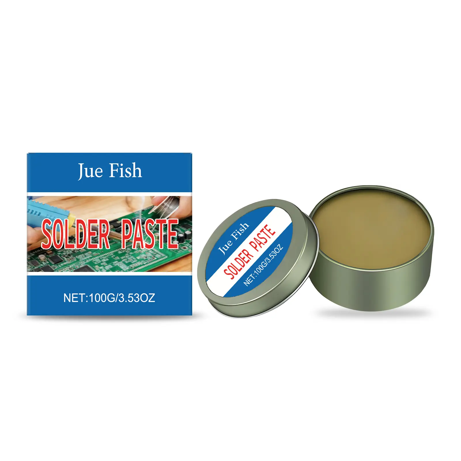 No-Clean Solder Paste Flux（100g） – Easy Soldering Repair Paste for PCB, Wires, Stainless Steel & 18650 Battery, Strong Solder Joints, Electronics Repair