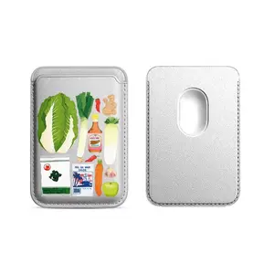 Creative vegetable pattern card holder with magnet, suitable for MagSafe wallet case, compatible with iPhone 17/16/15/14/13/12/11, waterproof, shockproof, and scratch-resistant