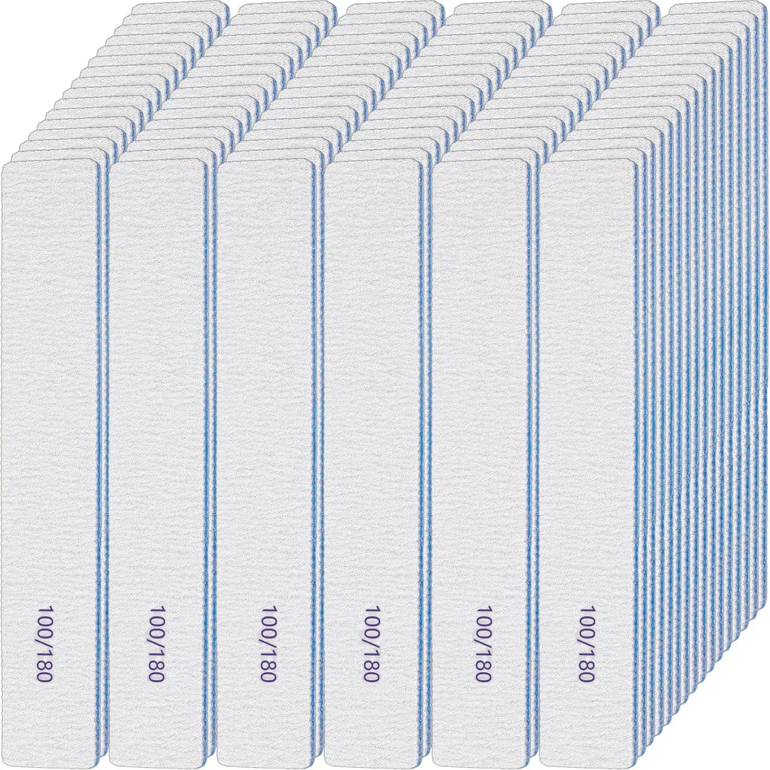 100pcs 100/180(80/80,100/180 Option) Nail Files , Grit Emery Boards Nail File for Natural Nails and Acrylic Nails, DDouble Sided Emery Board for Nails, Professional Nail File Coarse Nail File for Home and Salon Use