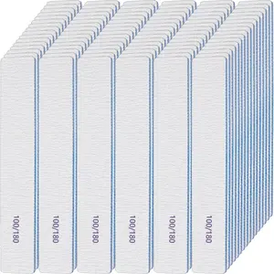 100pcs 100/180(80/80,100/180 Option) Nail Files , Grit Emery Boards Nail File for Natural Nails and Acrylic Nails, DDouble Sided Emery Board for Nails, Professional Nail File Coarse Nail File for Home and Salon Use