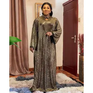 European and American mom dress African mom dress fashionable sequin stretch cloth robe