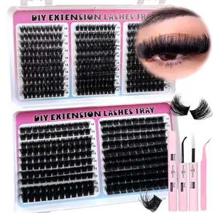 Cluster Volume Mink Fluffy Lashes 60D/80D/100D/120D/160D/200D 0.07mm D Curl 9-16mm, Reusable Eyelash Extensions for Beginners, Perfect for Halloween Looks and Stunning Makeup, Cosmetic, Individual Lash Clusters