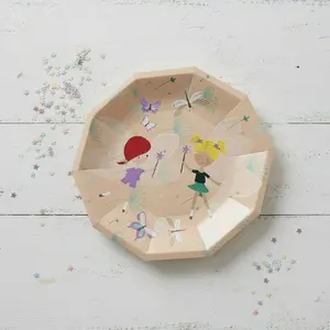 Fairy Party Plates – Enchanted Garden Small Plates for Girls Birthday & Tea Party (Set of 8)