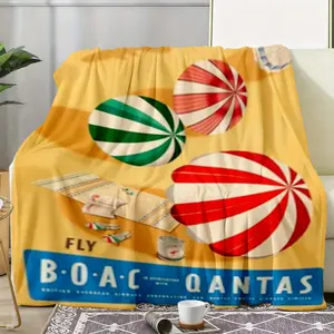 Vintage Australia Hot Air Balloons Travel Blanket Soft Cozy Throw for Home and Outdoor Use Ideal for Travel Enthusiasts and Adventure Lovers Perfect Gift for Christmas Thanksgiving and Birthday Celebrations