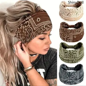 4/5-Pack Yoga Sport Headbands Bohemian Elastic Sweat Absorbing Headband for Women