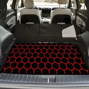 Border Plaid Style Car Trunk Mat, Durable and Easy to Clean, Elegant Car Accessory, Non-Slip Cargo Pad, Pet Theme Decoration, Floor Mats For Car