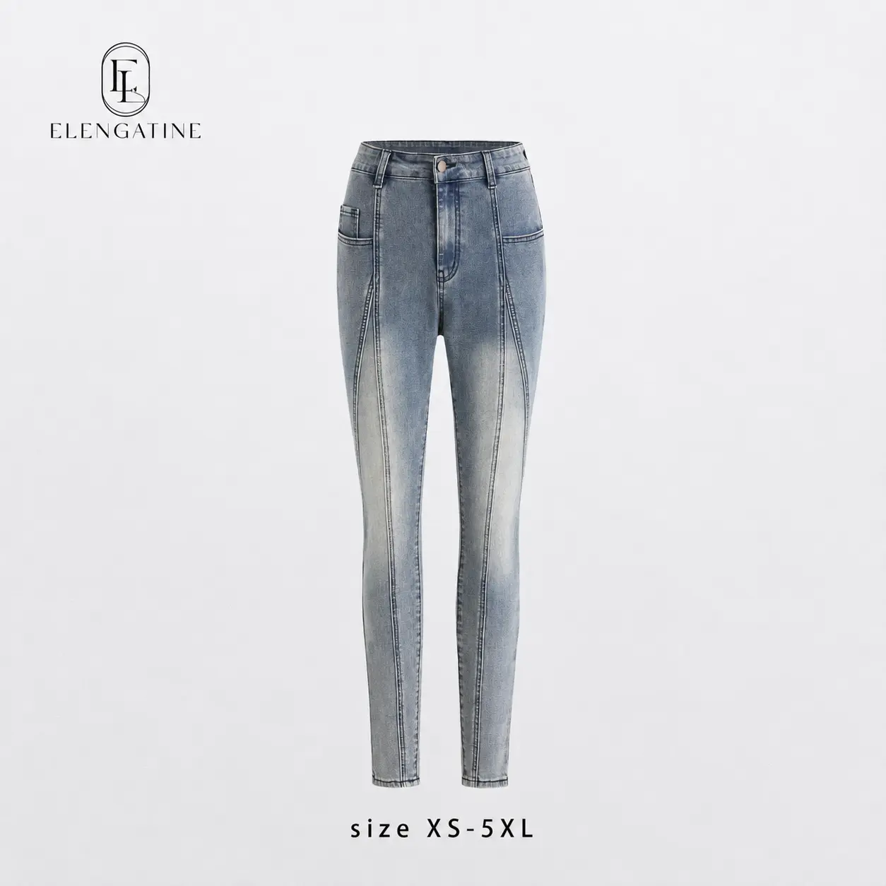 Women's Denim Skinny Jeans - Mid-Rise, Stretch Cotton, Medium Wash, Vintage, Contrast Stitch, Ankle-Length, All-Season, Women's Clothing, Slim Fit, Form-Fitting, Ankle, Streetwear & Daily Wear Bottoms,clothes for back to school,first day of school outfits