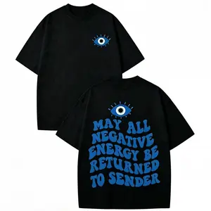 Evil Eye Energy Shield T-Shirt, Shop Black Friday Holiday Gift for Men and Women, Matching Couple’s Set, Short-Sleeve Loose Soft Streetwear, Unisex Casual Clothing