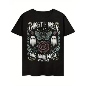 Summer t Shirts Men's Vintage-Inspired "Living The Dream One Nightmare At A Time" Graphic T-Shirt