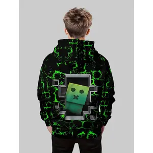 Minecraft Enderman Hoodie  Boys, Game Theme Scene Design, Comfortable Casual Wear, Perfect Gift  Kids, Stylish and Fun! for