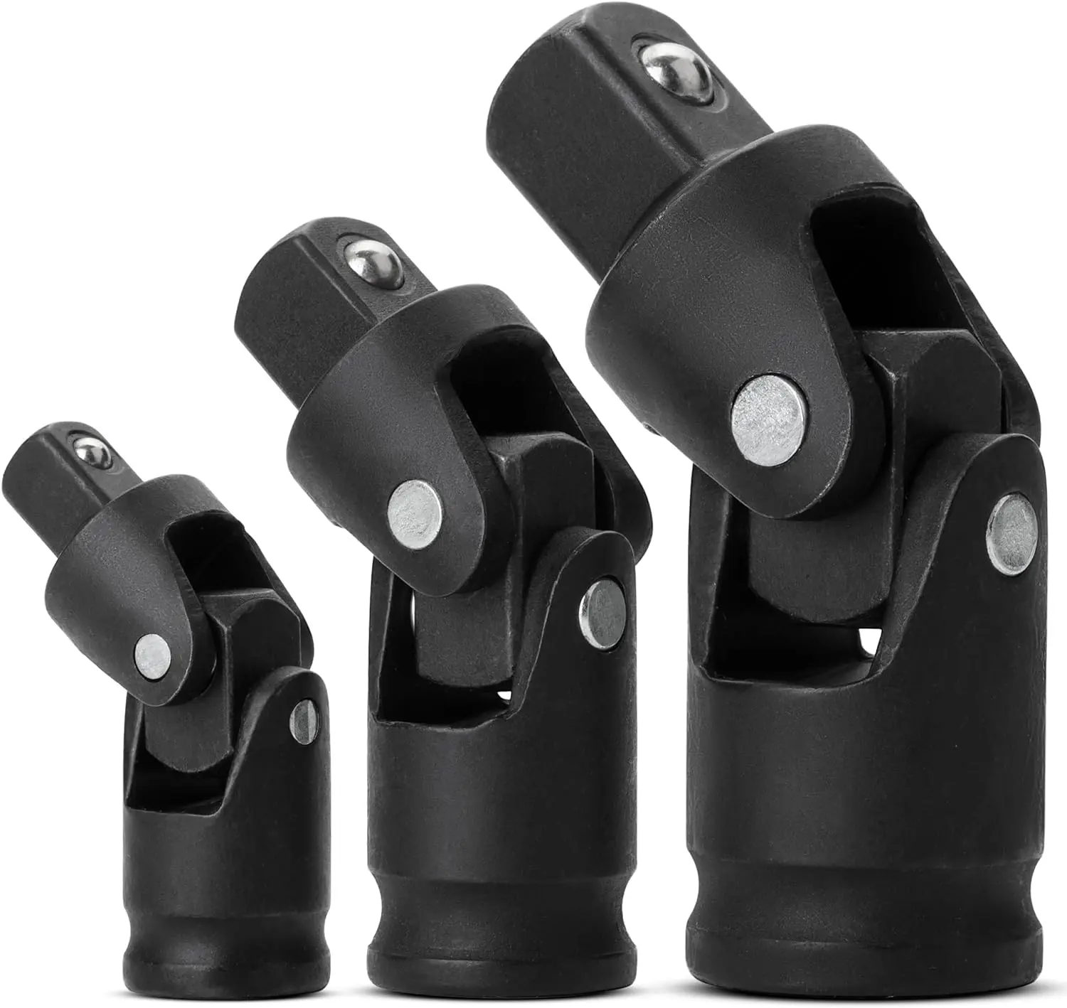 3-Piece Universal Joint Impact Socket Set, 1/4", 3/8", 1/2" Drive, Swivel