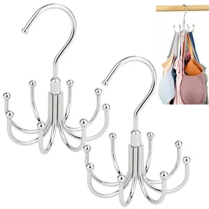 LMMAKE Tank Top Hanger Rotatable Bra Organizer for Closet Max 24 Storage Capacity Sport Bras Holder Metal Space Saving Closet Organizers and Storage Silver