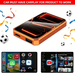 【Summervibes】MAKASRI 4-in-1 Wireless CarPlay & Android Auto AI Box, Supports Netflix/YouTube/TikTok, Screen Mirroring, Plug & Play, For Factory Wired CarPlay Vehicles