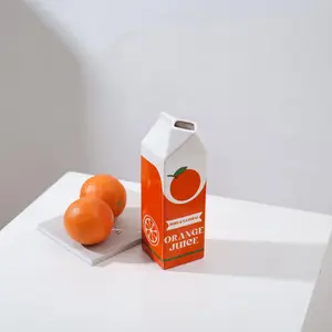 Orange Juice Bottle Design Vase, 1 Count Decorative Ceramic Vase, Unique Vases for Flowers, Funky Home Decor for Living Room Dining Room