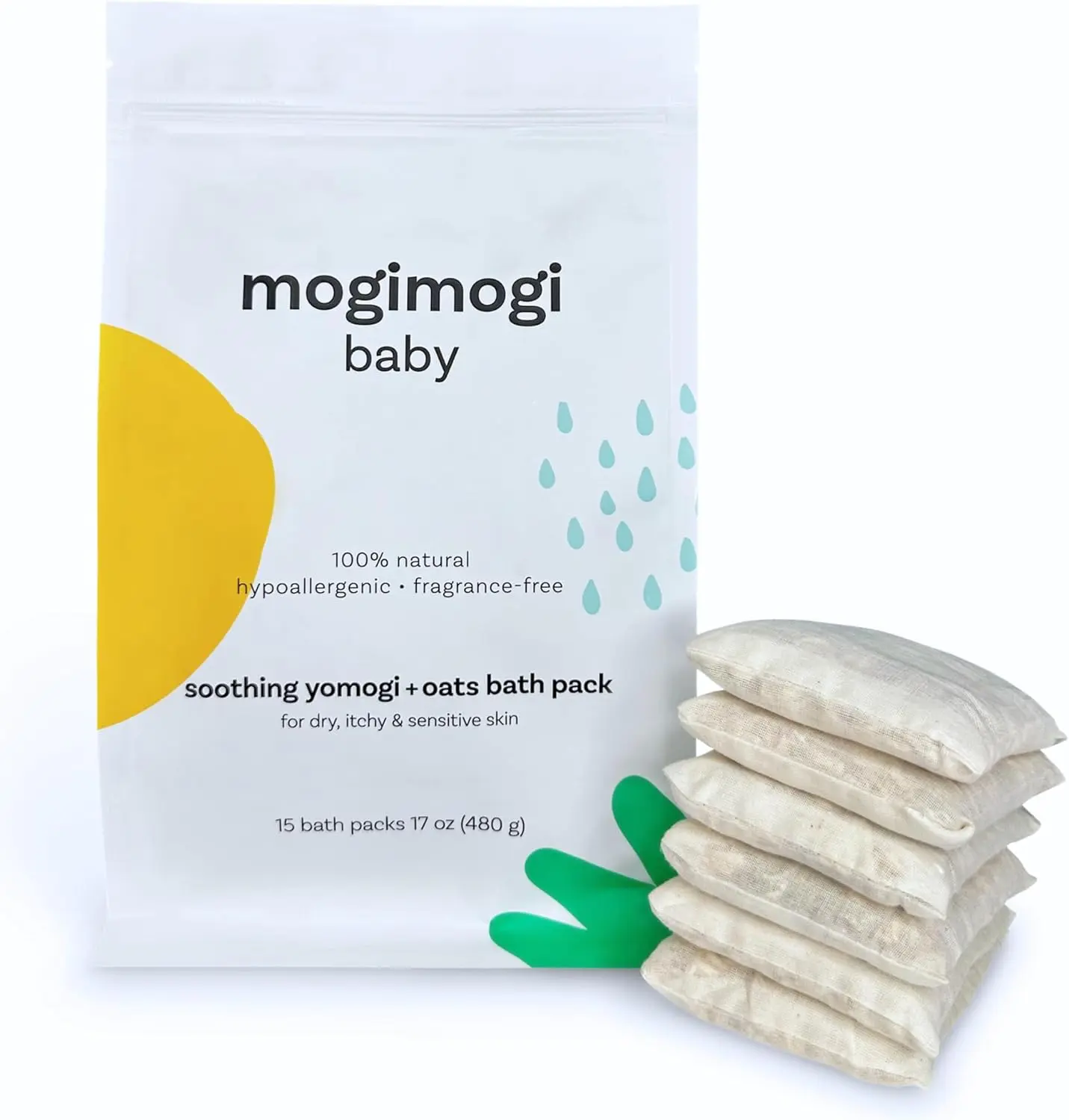 Organic Oatmeal Bath Soak and Wash with Mugwort and Colloidal Oat (15 Bath Packs) – Gentle Care for Sensitive, Dry, and Eczema-Prone Skin