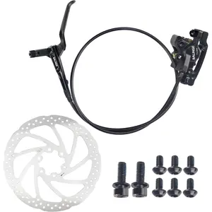 2-Pin Power-off 2-Pistons Hydraulic Disc Brake Set for E-Bike Fat Bike, with 160mm 6 Bolts Disc Rotor & Brake Caliper Lever for Front/Rear Use